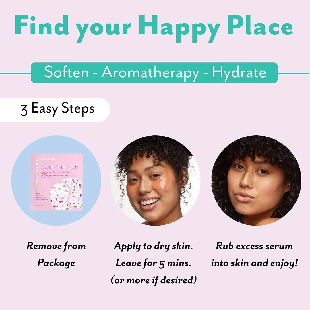 (4 Pack) Moodpatch Happy Place Eye Gels under Eye Mask Skin Care for Puffiness and Wrinkles