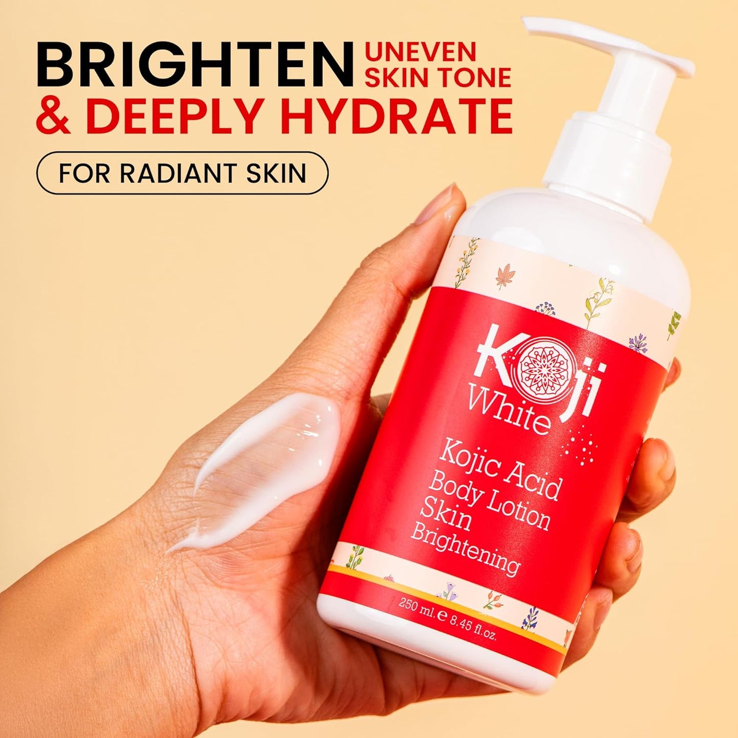 Kojic Acid Skin Brightening Body Lotion - Body Moisturizer & Skin Firming for Women, Boost Hydrating, Sun Damage Skin, Uneven Skin Tone, Paraben-Free, Vegan, 8.45 Fl Oz Bottle