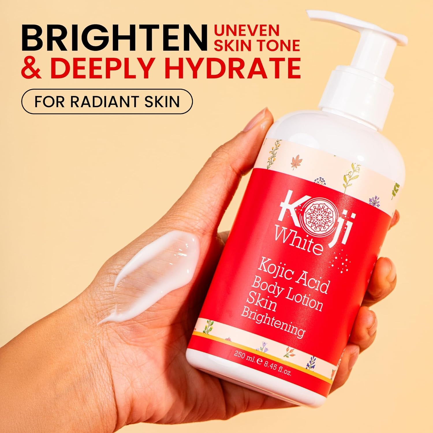 Kojic Acid Skin Brightening Body Lotion - Body Moisturizer & Skin Firming for Women, Boost Hydrating, Sun Damage Skin, Uneven Skin Tone, Paraben-Free, Vegan, 8.45 Fl Oz Bottle