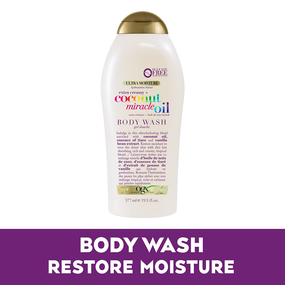 Extra Creamy + Coconut Miracle Oil Ultra Moisture Body Wash, 19.5 Fl Oz