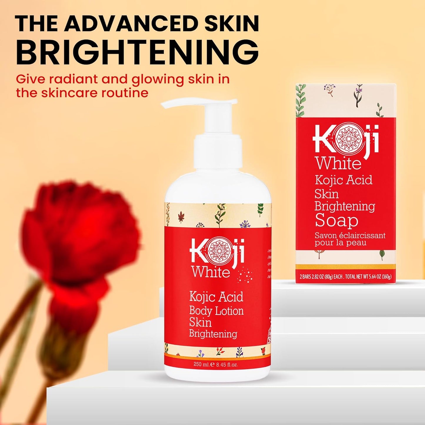 Kojic Acid Skin Brightening Body Lotion - Body Moisturizer & Skin Firming for Women, Boost Hydrating, Sun Damage Skin, Uneven Skin Tone, Paraben-Free, Vegan, 8.45 Fl Oz Bottle